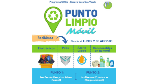 A PARTIR DEL LUNES LOS PUNTOS LIMPIOS ESTARÁN INSTALADOS EN NUEVOS LUGARES DE ORO VERDE