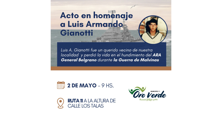 Acto en homenaje al marinero Gianotti