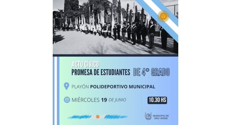 Acto y promesa de niños de  cuarto grado