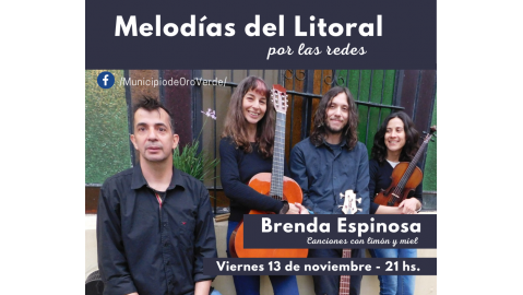BRENDA ESPINOSA PRESENTA ESTE VIERNES “CANCIONES CON LIMÓN Y MIEL” EN MELODÍAS DEL LITORAL