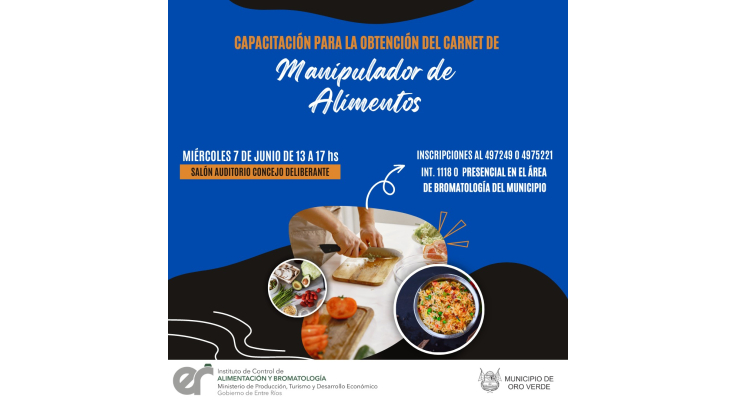 CAPACITACIÓN PARA LA OBTENCIÓN DEL CARNET DE MANIPULADOR DE ALIMENTOS
