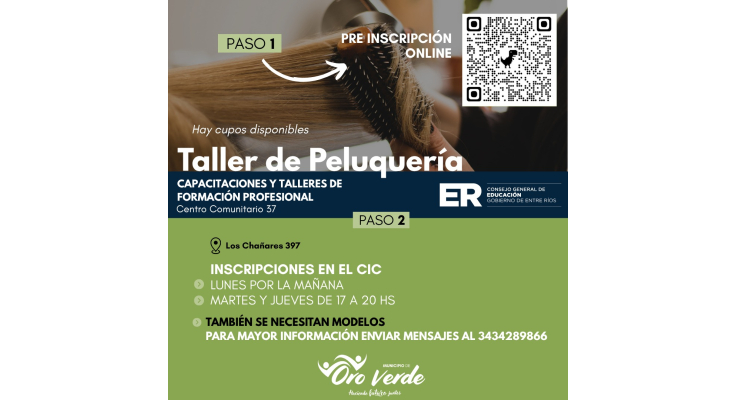 Centro Comunitario Nº 37 del CGE: hay cupo para el Taller de Peluquería