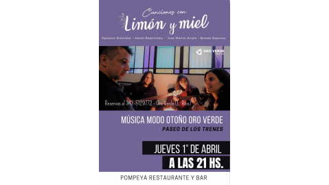 CICLO DE MÚSICA EN OTOÑO, BRENDA ESPINOSA PRESENTA CANCIONES CON LIMÓN Y MIEL EN EL PASEO DE LOS TRENES