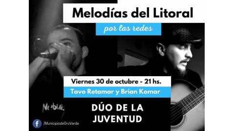 CICLO MELODÍAS DEL LITORAL: ESTE VIERNES SE PRESENTA EL "DÚO DE LA JUVENTUD"
