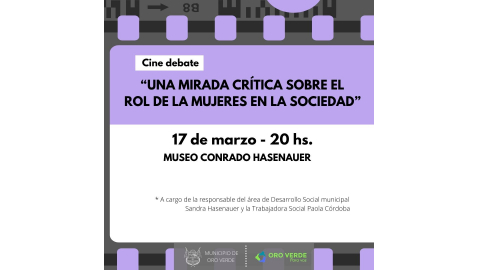 CINE DEBATE “UNA MIRADA CRÍTICA SOBRE EL ROL DE LA MUJERES EN LA SOCIEDAD”