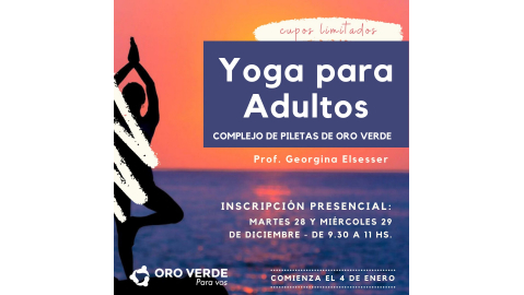 CLASES DE YOGA PARA ADULTOS EN EL COMPLEJO MUNICIPAL DE PILETAS