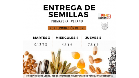 COMIENZA LA ENTREGA DE SEMILLAS DE PRO HUERTA: SERÁ DURANTE TRES DÍAS POR DNI