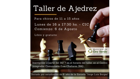 Comienza un taller de Ajedrez para chicos de 11 a 15 años