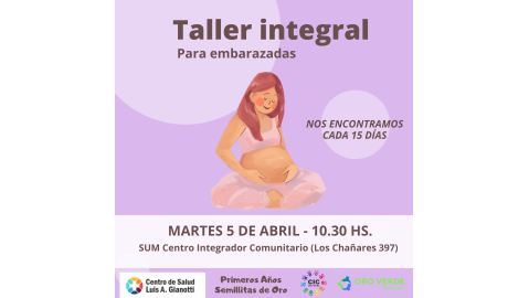 COMIENZA UN TALLER INTEGRAL PARA EMBARAZADAS