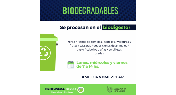 ¿CÓMO SEPARAMOS LOS RESIDUOS EN ORO VERDE?