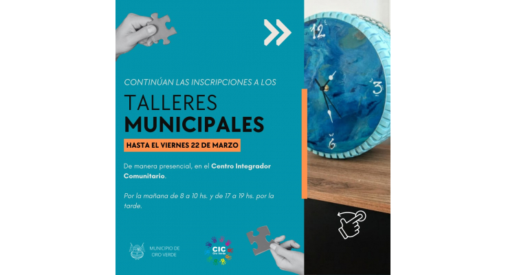 Continúan las inscripciones a los Talleres municipales