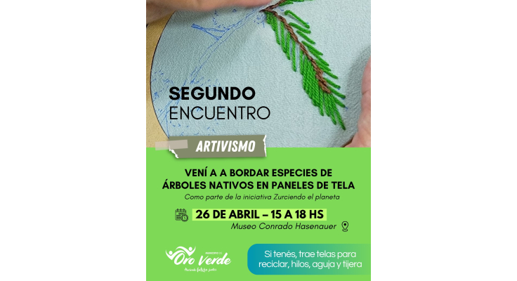 Convocan a participar del segundo encuentro para bordar especies de árboles nativos en paneles de tela