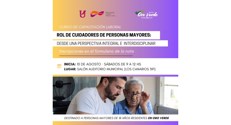 Curso de capacitación laboral “Rol de Cuidadores de Personas Mayores: Desde una perspectiva Integral e Interdisciplinar”