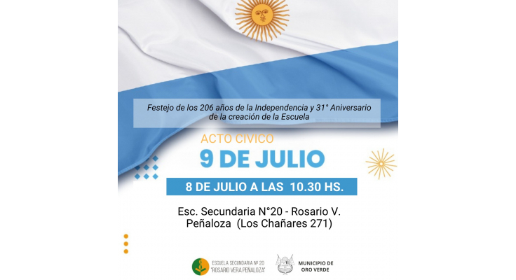 DÍA DE LA INDEPENDENCIA: ACTO JUNTO A LA ESCUELA ROSARIO VERA PEÑALOZA