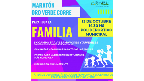 El 13 de octubre "Oro Verde Corre" estrena su edición familiar