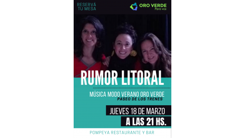 EL CICLO “MÚSICA MODO VERANO” PRESENTA A RUMOR LITORAL EN EL PASEO DE LOS TRENES