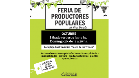 ELEGÍ EL REGALO PARA MAMÁ EN LA FERIA DE PRODUCTORES POPULARES