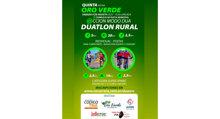 En agosto llega el Duatlón Rural a Oro Verde
