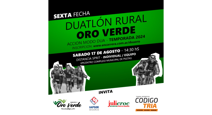 En Agosto llega el Duatlón Rural a Oro Verde con la coronación del Campeonato