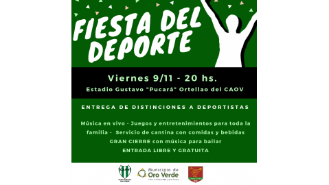 En noviembre se viene una nueva edición de la Fiesta del Deporte