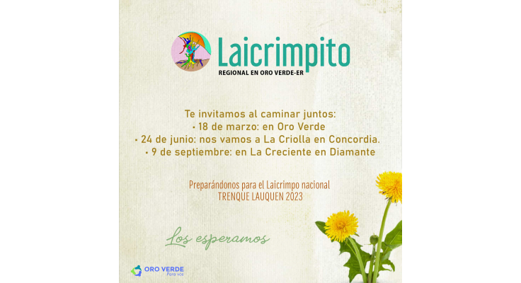 ENCUENTRO REGIONAL "LAICRIMPITO" ESTE SÁBADO