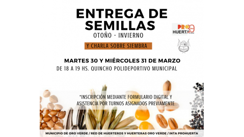 ENTREGA DE SEMILLAS Y CHARLA SOBRE SIEMBRA DE LA NUEVA TEMPORADA: CÓMO PARTICIPAR