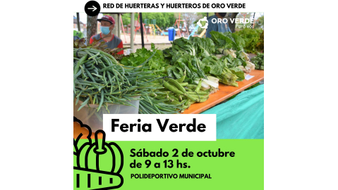 ESTE SÁBADO HABRÁ UNA NUEVA FERIA VERDE