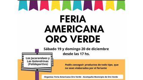 FERIA AMERICANA ORO VERDE EN EL POLIDEPORTIVO MUNICIPAL
