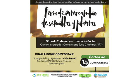 FERIA DE INTERCAMBIO DE SEMILLAS Y PLANTAS ESTE SÁBADO