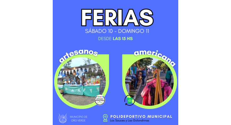 FERIAS EN EL POLIDEPORTIVO MUNICIPAL ESTE FIN DE SEMANA