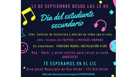 Festejo por el Día del Estudiante Secundario: jornada en el Cic y Maratón Oro Verde Corre