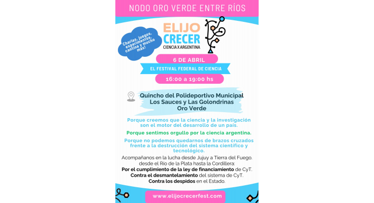 Festival “Elijo crecer” en el quincho del Polideportivo municipal