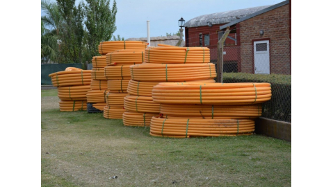 Gas Natural: llegó el material para la instalación de aproximadamente 5 mil metros de nuevas cañerías