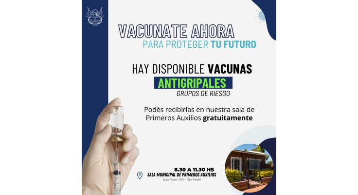 Hay disponibles vacunas antigripales  en la Salita municipal
