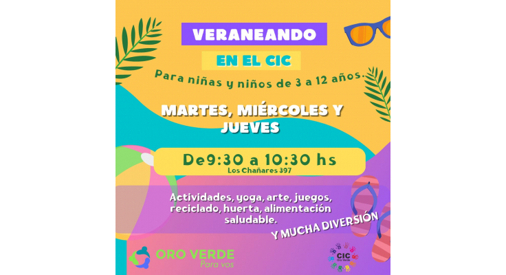 INICIA LA INSCRIPCIÓN PARA LOS TALLERES  “VERANEANDO EN EL CIC”