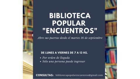 LA  BIBLIOTECA POPULAR ENCUENTROS RETOMA SU ACTIVIDAD