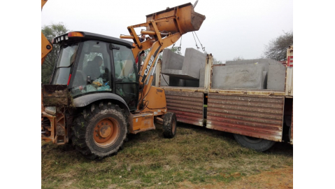 LLEGARON MÁS MATERIALES PARA LA OBRA INTEGRAL DE LOMAS DE ORO VERDE