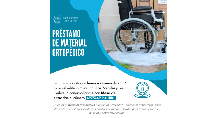 Materiales ortopédicos a disposición de los vecinos
