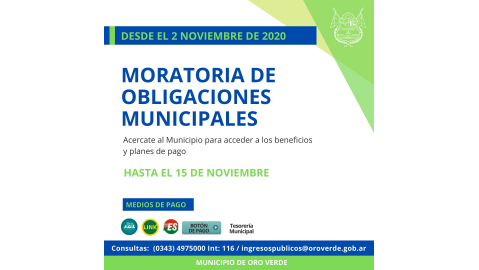 MORATORIA PARA OBLIGACIONES MUNICIPALES