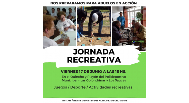 NOS PREPARAMOS PARA ABUELOS EN ACCIÓN: SE REALIZARÁ UNA JORNADA RECREATIVA
