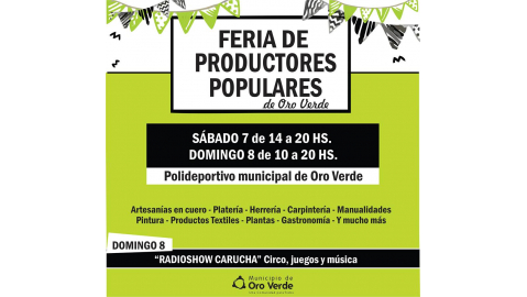 NUEVA EDICIÓN DE LA FERIA DE PRODUCTORES POPULARES DE ORO VERDE