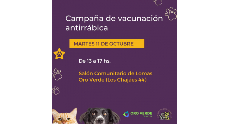 NUEVA JORNADA DE VACUNACIÓN ANTIRRÁBICA