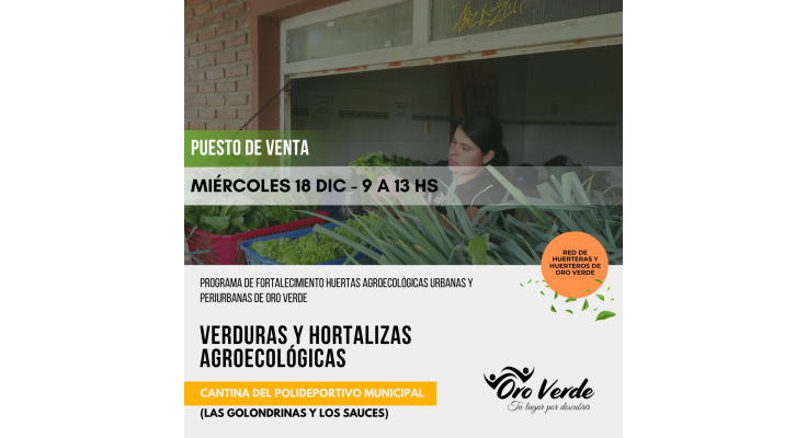 Nueva venta de verduras agroecológicas en la cantina del Polideportivo Municipal este miércoles