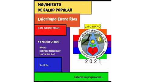ORO VERDE SERÁ SEDE DEL 31° ENCUENTRO NACIONAL Y LATINOAMERICANO DE SALUD LAICRIMPO