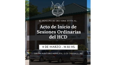 OSCAR TOLEDO INAUGURARÁ HOY EL PERÍODO DE SESIONES ORDINARIAS DEL HONORABLE CONCEJO DELIBERANTE