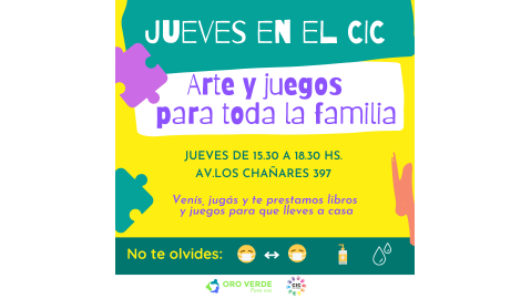 PRÉSTAMO DE JUEGOS, ACTIVIDADES ARTÍSTICAS Y OTRAS PROPUESTAS EN EL CIC