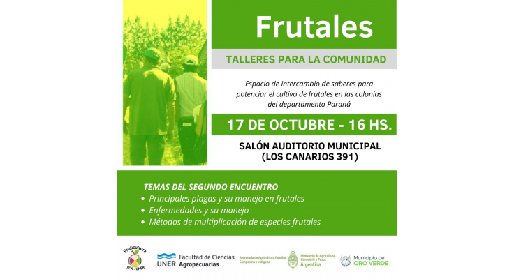 REALIZARÁN UNA CAPACITACIÓN ABIERTA A LA COMUNIDAD SOBRE FRUTALES