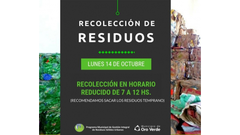 RECOLECCIÓN DE RESIDUOS DURANTE EL FERIADO