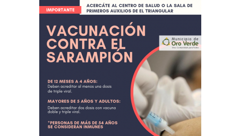 RECOMIENDAN VACUNARSE CONTRA EL SARAMPIÓN