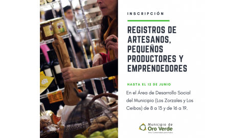 Registro para productores, artesanos y pequeños emprendedores